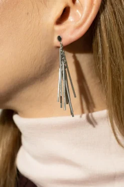 JIL SANDER SREBRNY Kolczyki z zawieszkami
