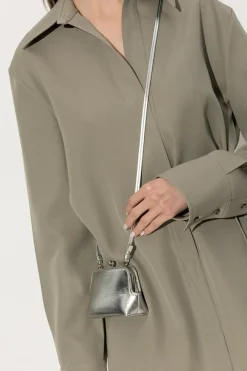 JIL SANDER SREBRNY Torba na ramię ‘Goji Micro’