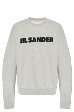 JIL SANDER SZARY Bluza z logo