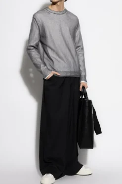 JIL SANDER SZARY Dwuwarstwowy top