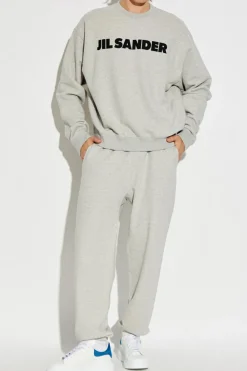 JIL SANDER SZARY Spodnie dresowe
