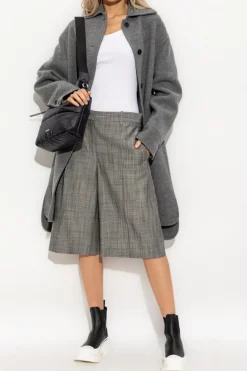 JIL SANDER SZARY Szorty w kant