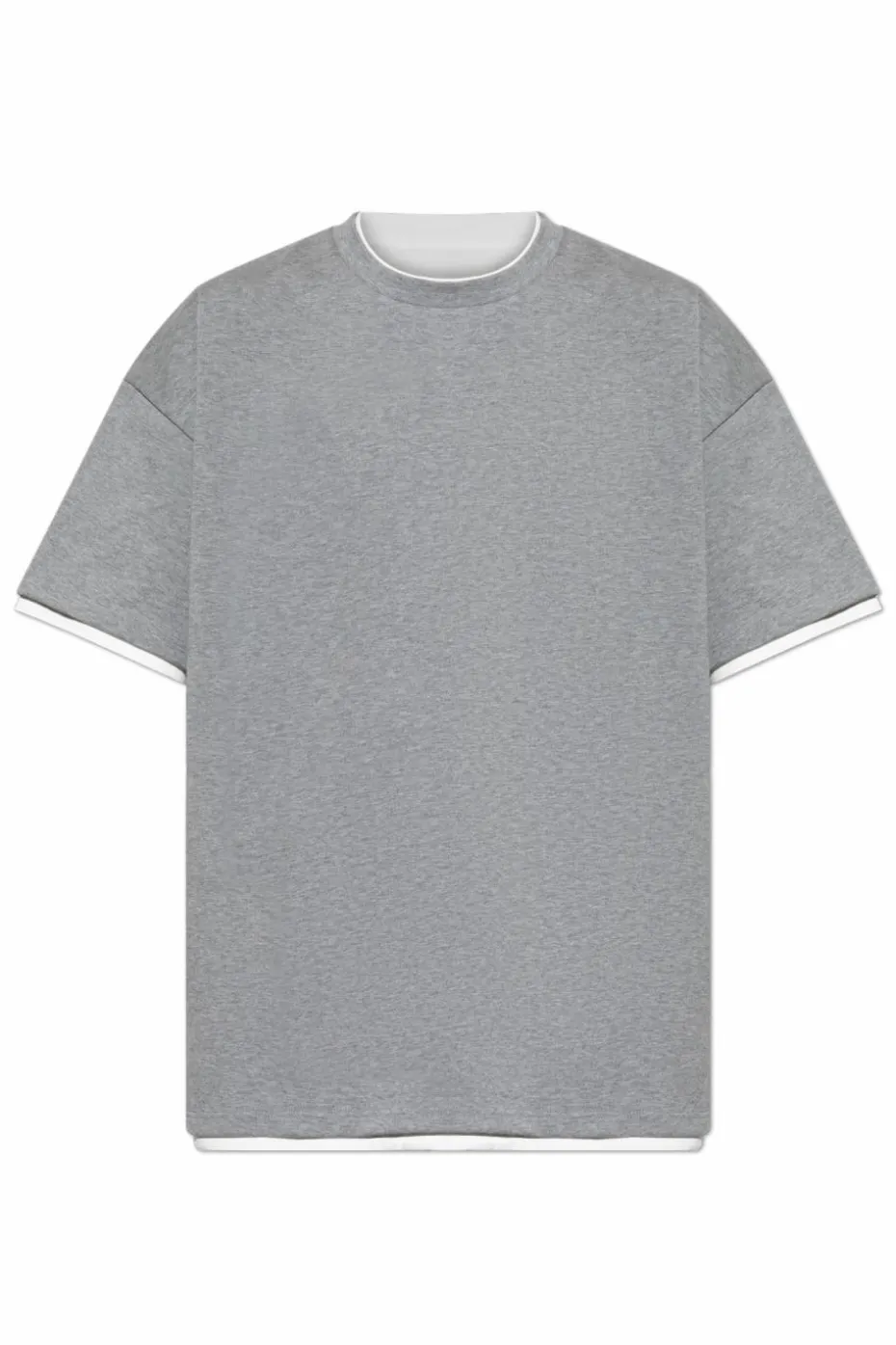 JIL SANDER SZARY T-shirt z nadrukiem