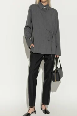 JIL SANDER SZARY Wełniana koszula