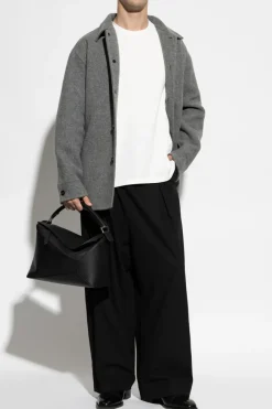 JIL SANDER SZARY Wełniana koszula