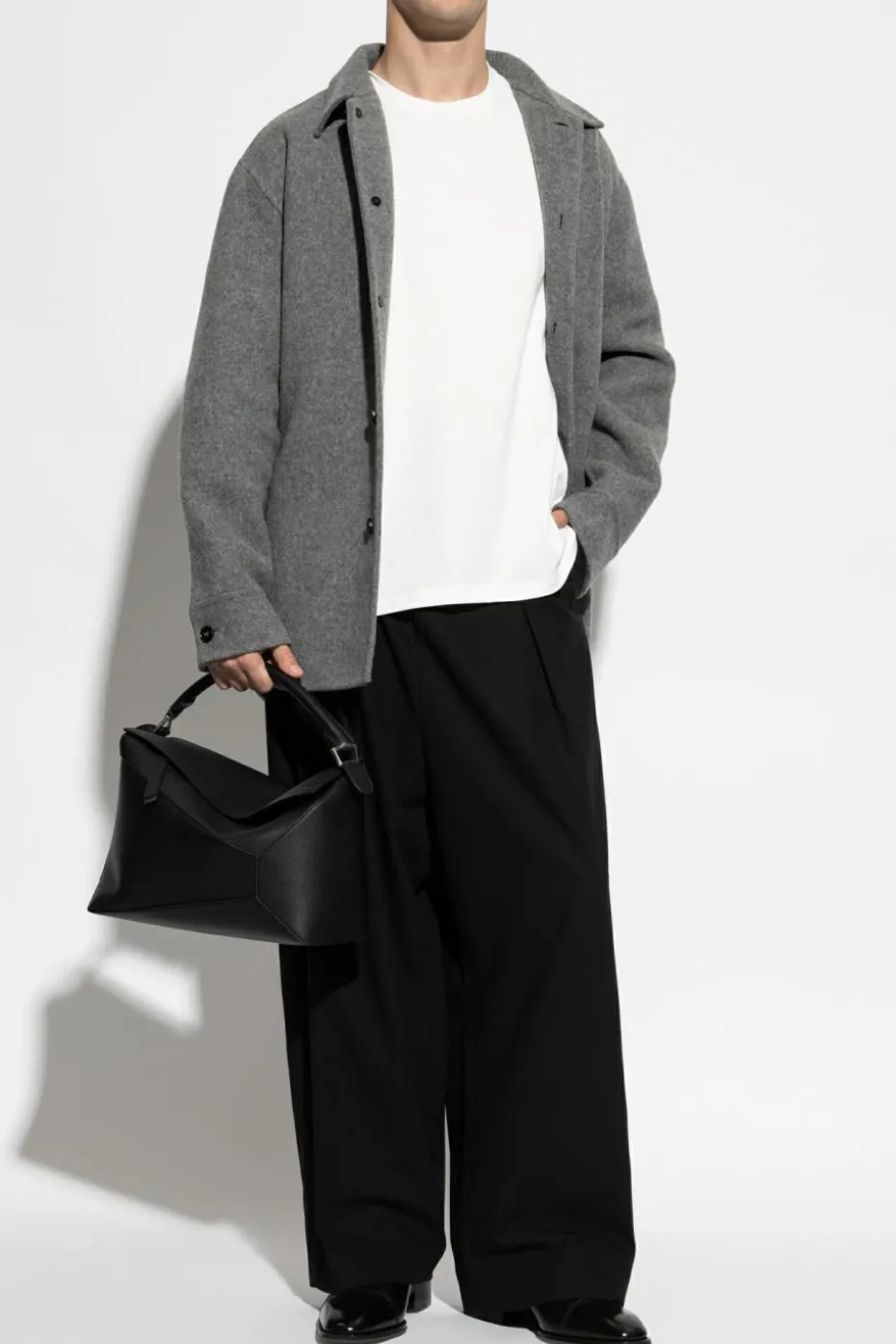 JIL SANDER SZARY Wełniana koszula