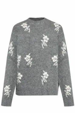 JIL SANDER SZARY Wełniany sweter