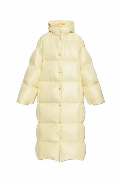 JIL SANDER+ ŻÓŁTY Płaszcz puchowy