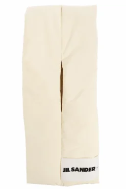 JIL SANDER+ ŻÓŁTY Puchowy szal z logo