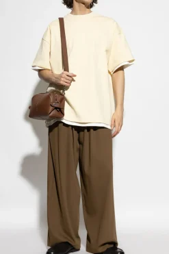 JIL SANDER ŻÓŁTY T-shirt z nadrukiem