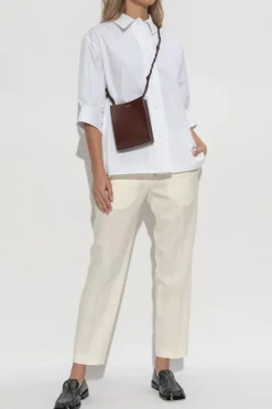 JIL SANDER ŻÓŁTY Wełniane spodnie