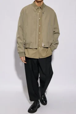 JIL SANDER ZIELONY Ocieplana kurtka typu ‘bomber’