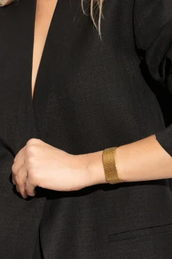 JIL SANDER ZŁOTY Mosiężna bransoleta