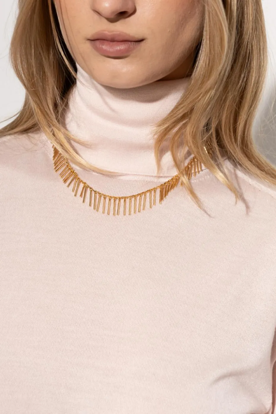 JIL SANDER ZŁOTY Mosiężny naszyjnik