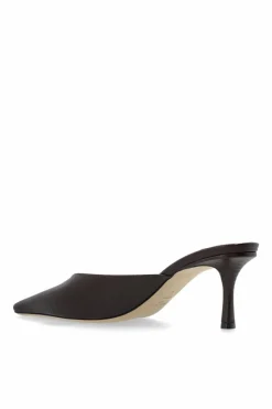 Jimmy Choo BRĄZOWY Klapki na obcasie `Vivi`
