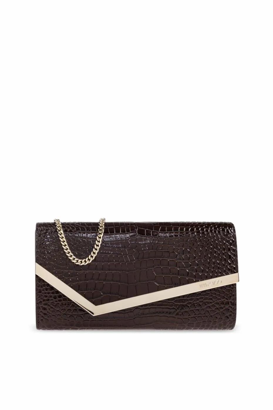 Jimmy Choo BRĄZOWY Kopertówka `Emmie`