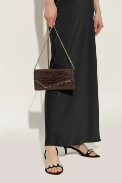 Jimmy Choo BRĄZOWY Kopertówka `Emmie`