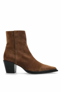 Jimmy Choo BRĄZOWY Zamszowe botki na obcasie `Cece AB`