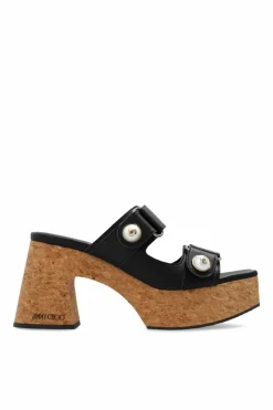Jimmy Choo CZARNY Klapki na obcasie ‘Fayence 95’