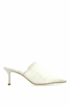Jimmy Choo kremowy Klapki na obcasie `Lotta`