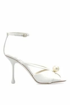 Jimmy Choo kremowy Sandały na obcasie `Siva`