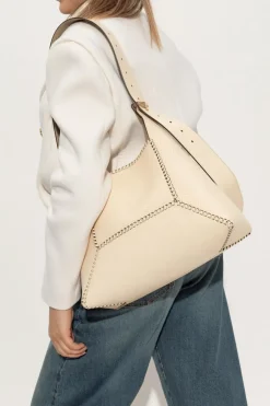 Jimmy Choo kremowy Torba na ramię `Diamond Medium`