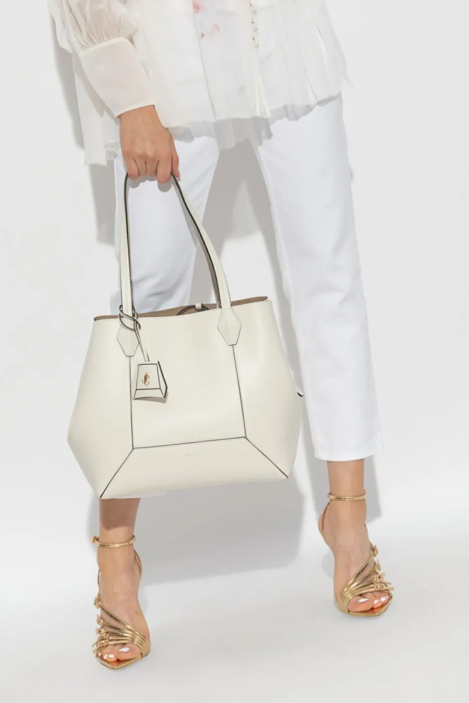 Jimmy Choo kremowy Torba ‘Diamond Medium’ typu ‘shopper’
