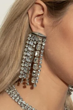 Jimmy Choo SREBRNY Kolczyki z frędzlami