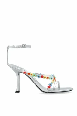 Jimmy Choo SREBRNY Sandały na obcasie `Blanche`