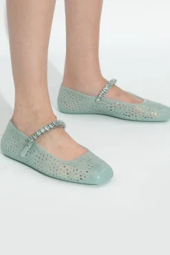 Jimmy Choo ZIELONY Baleriny `The Jelly`