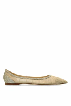 Jimmy Choo ZŁOTY Baleriny ‘Love’