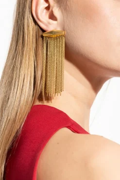 Jimmy Choo ZŁOTY Mosiężne kolczyki