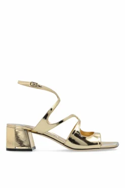 Jimmy Choo ZŁOTY Sandały na obcasie `Azilia`