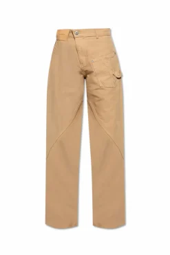 JW Anderson beżowy Jeansy z logo
