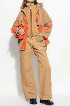 JW Anderson beżowy Jeansy z logo