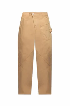 JW Anderson beżowy Spodnie z logo