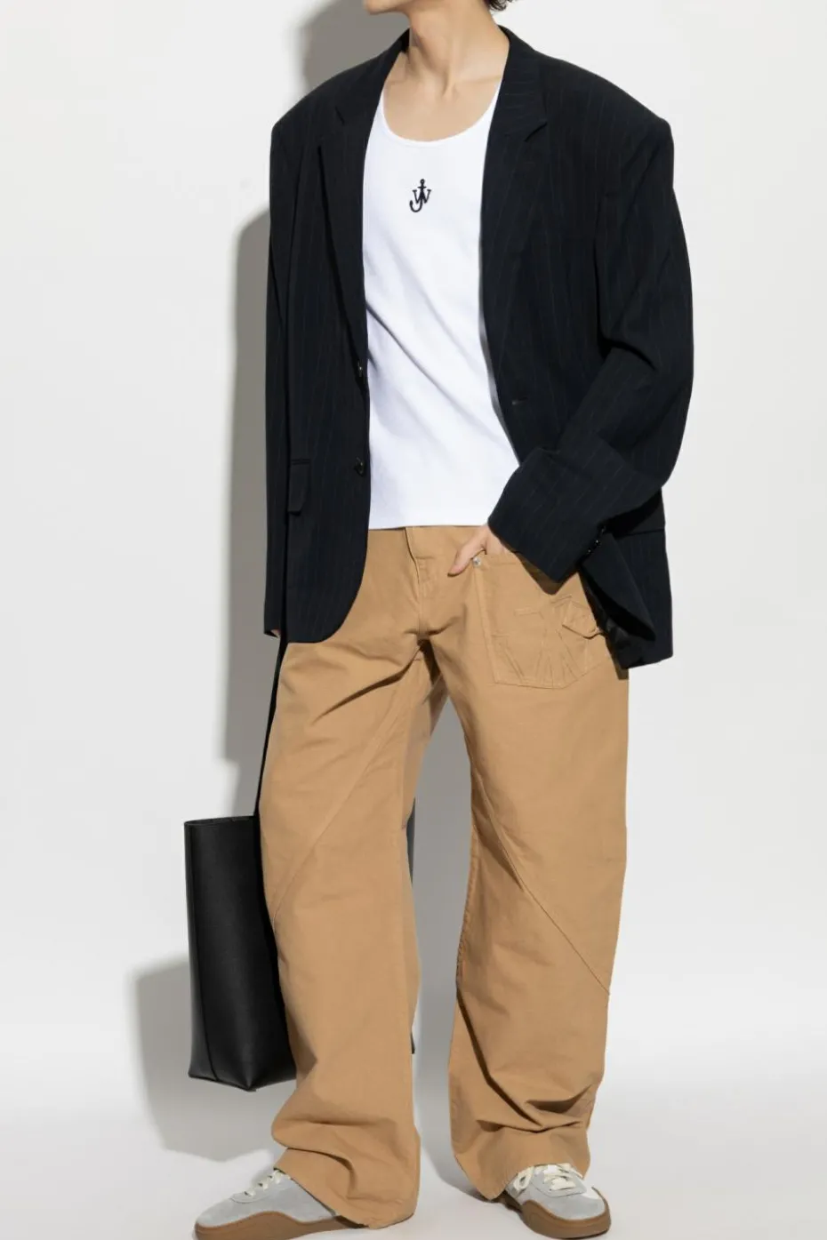JW Anderson BIAŁY Prążkowany top