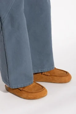 JW Anderson BRĄZOWY Skórzane klapki