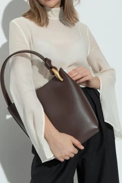 JW Anderson BRĄZOWY Torba na ramię `Corner` typu `bucket`