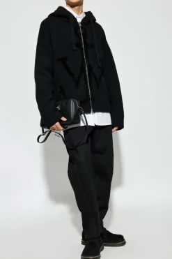 JW Anderson CZARNY Kardigan z kapturem