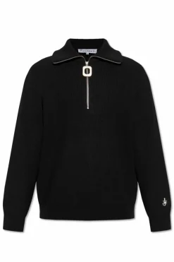 JW Anderson CZARNY Prążkowany sweter