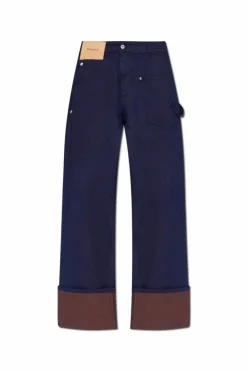 JW Anderson GRANATOWY Jeansy z zawijanymi nogawkami