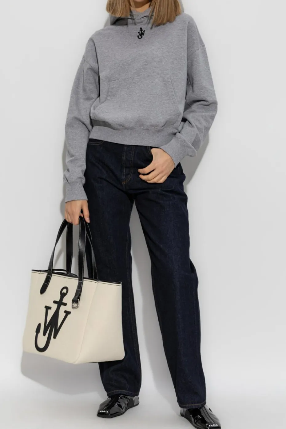 JW Anderson GRANATOWY Jeansy z logo