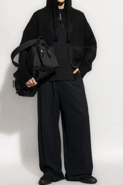 JW Anderson GRANATOWY Wełniany kardigan