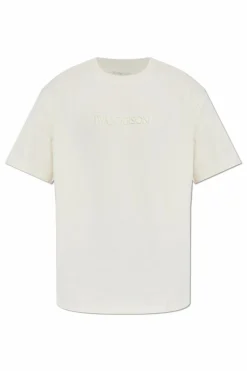 JW Anderson kremowy T-shirt z logo