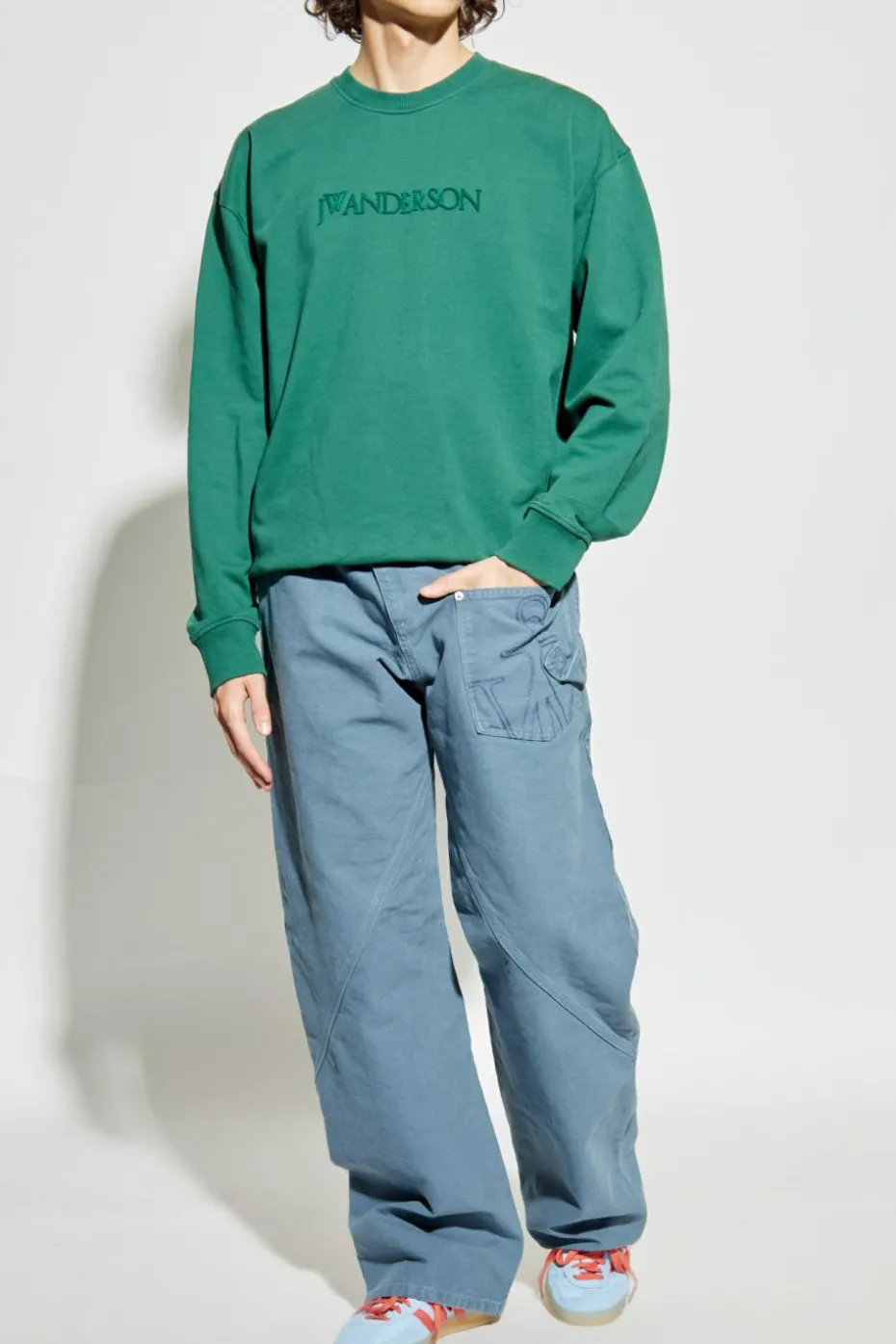 JW Anderson NIEBIESKI Spodnie z logo