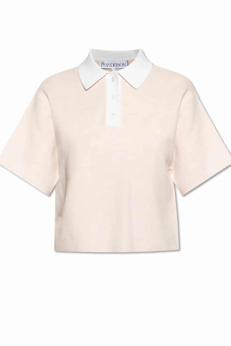JW Anderson RÓŻOWY Polo z kaszmirowym wykończeniem