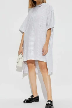 JW Anderson SZARY Sukienka ze wzorem w pasy