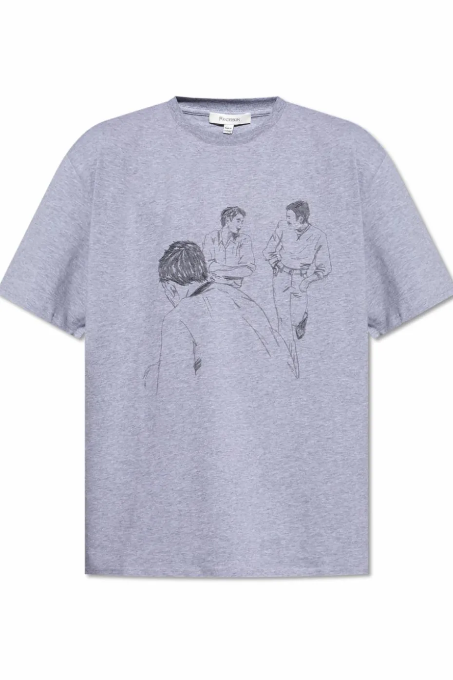 JW Anderson SZARY T-shirt z nadrukiem