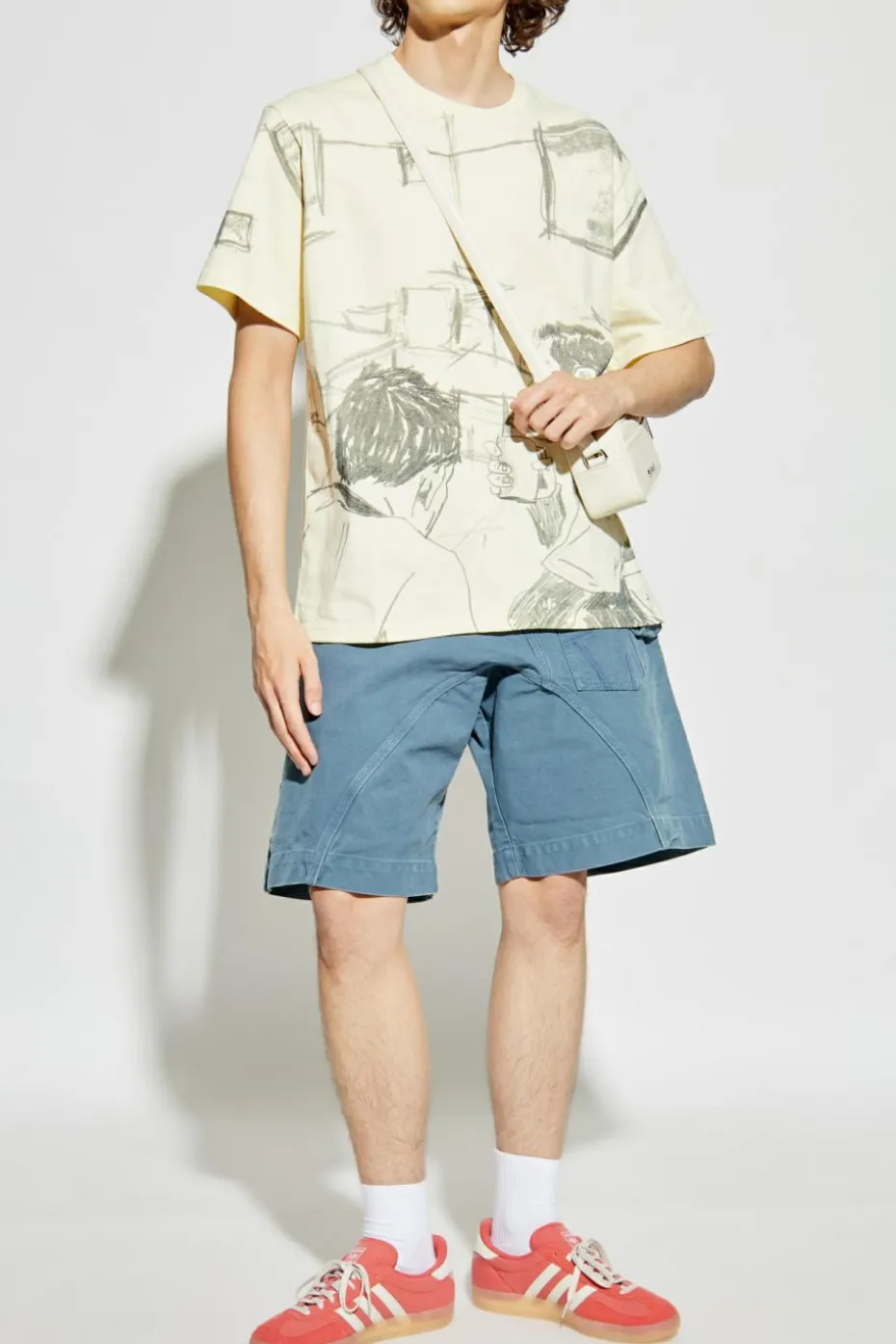 JW Anderson ŻÓŁTY T-shirt z nadrukiem